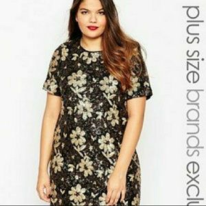Truly You Sequin Embellished Floral Dress