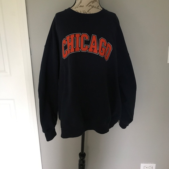 Tops - Oversized Navy Blue Chicago Sweatshirt