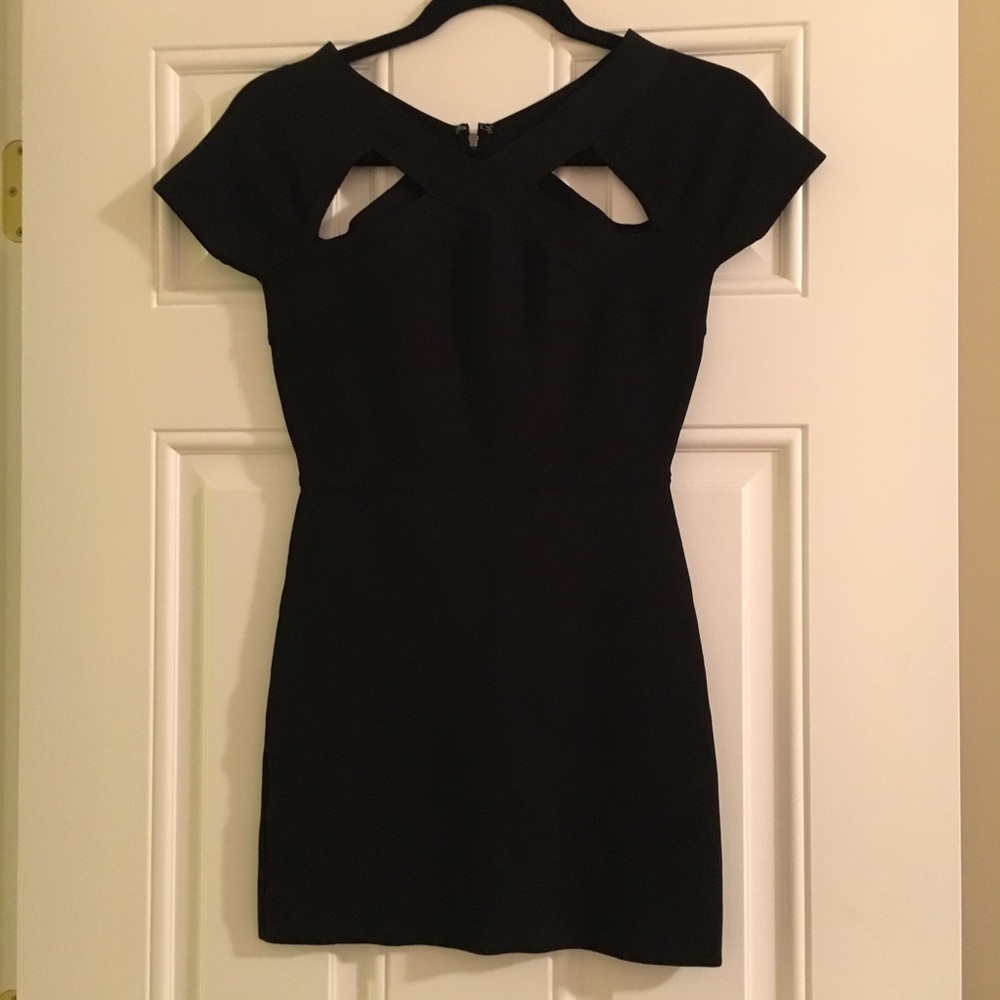 BCBGMaxZaria Triangle Cut Out Mini Dress