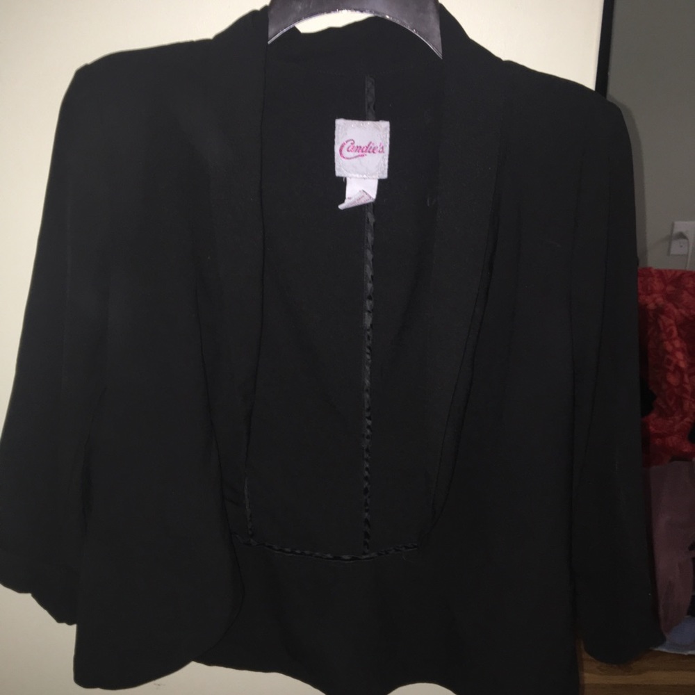 Candie’s Black 3/4 Sleeve Blazer