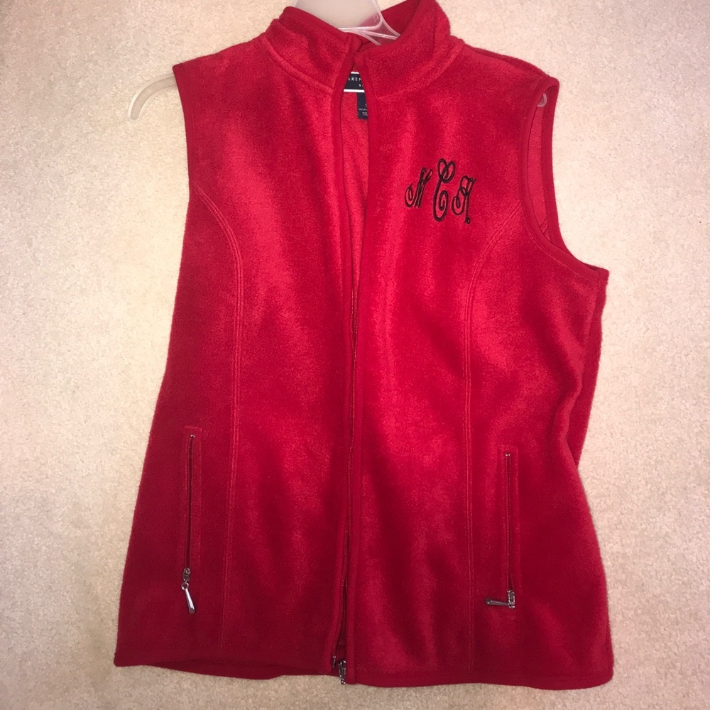 Red Monogrammed vest
