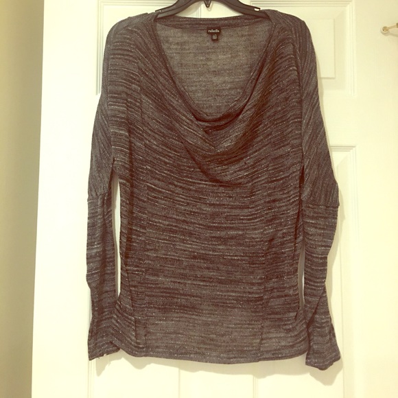 Rafaella Gray Sweater with scoop neck - Picture 1 of 3