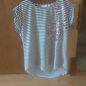 Black and white striped top