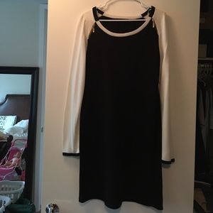 Ivanka Trump black and cream winter dress