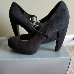 Black strapped heels