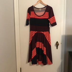 LuLaRoe striped Nicole dress.