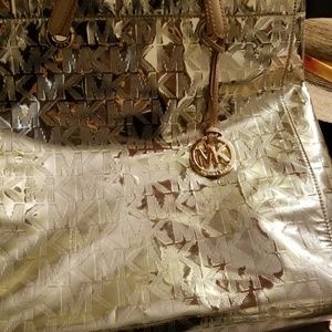 Michael Kors Gold Embossed Tote