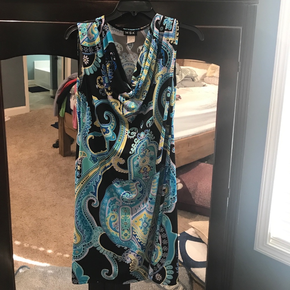 Size S draped neck sleeveless dress