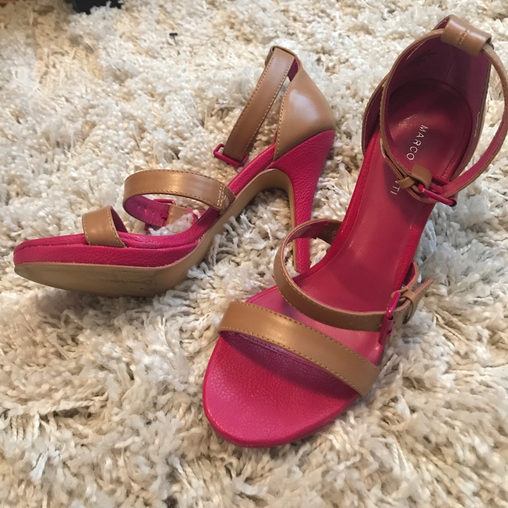 Nude colored strappy heel