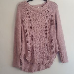 Frayed taupe sweater