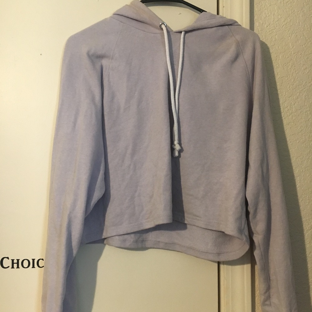 H&M cropped sweatshirt lavender