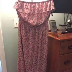 Strapless pink dress