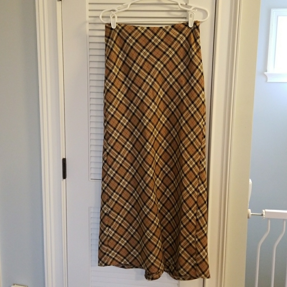 Express tartan long skirt