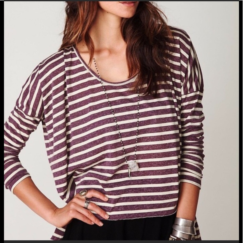 Free People Beach Oversized Striped Top