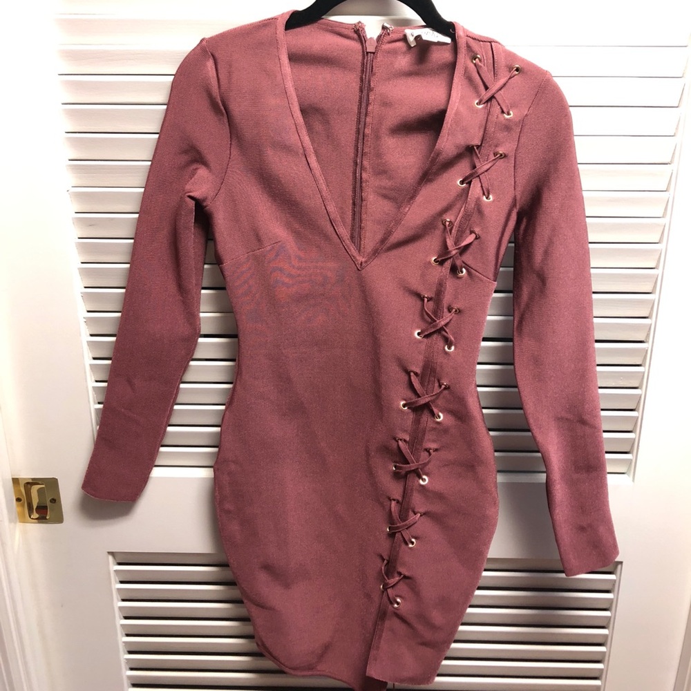 Boutique dress with lace up detail
