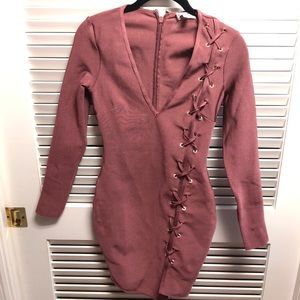 Boutique dress with lace up detail