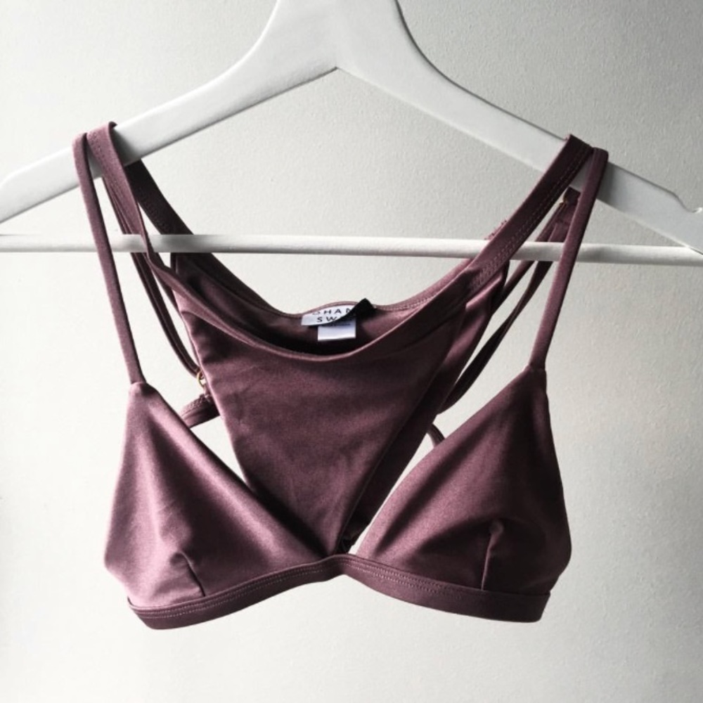 Ohana Swim Metallic Purple Bandit Minimal XS NWOT