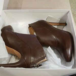 Nine West Booties, Brown Leather