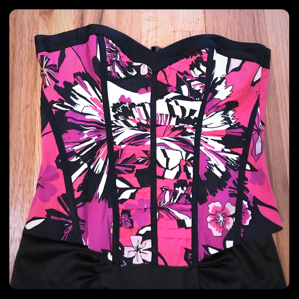 Bebe Cotton Floral Corset Top