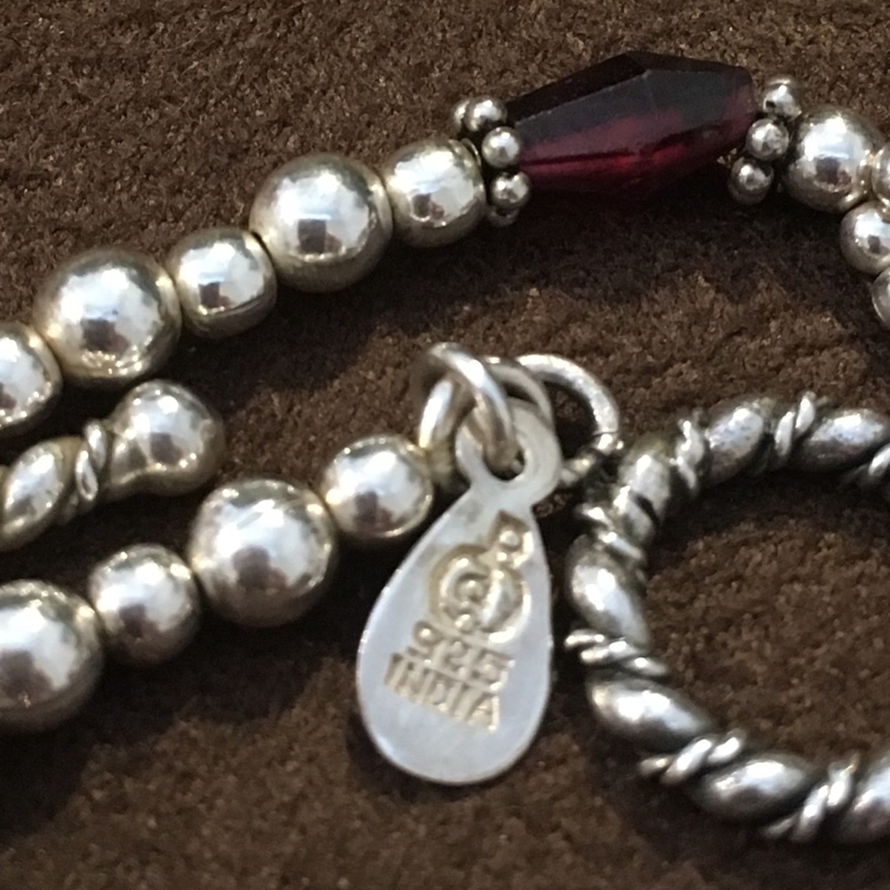 Ss Garnet Gemstone Toggle Bracelet - image 3