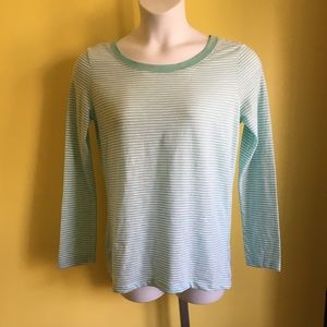 SPLENDID Mont Green Striped back button Top Sz XL
