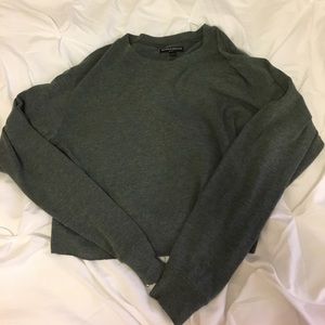 Brandy Melville Green Cropped Sweatshirt