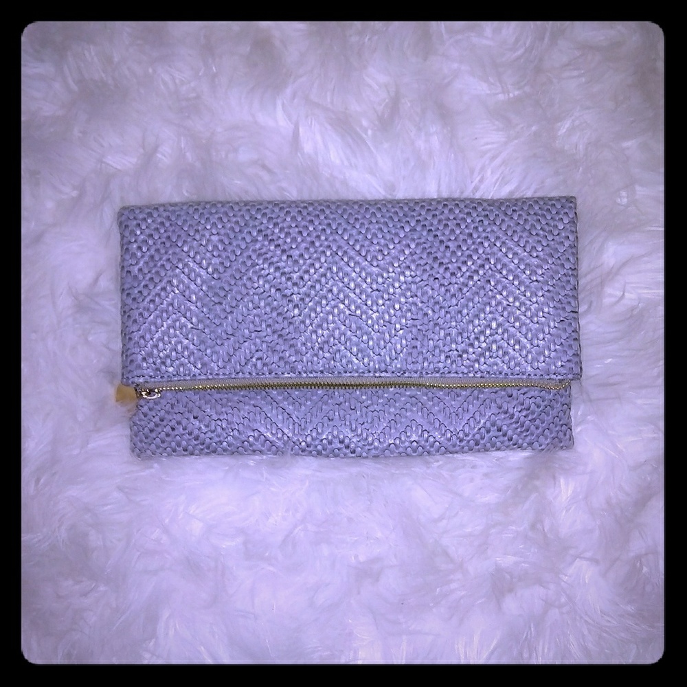 Grayish blue texture clutch