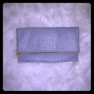 Grayish blue texture clutch