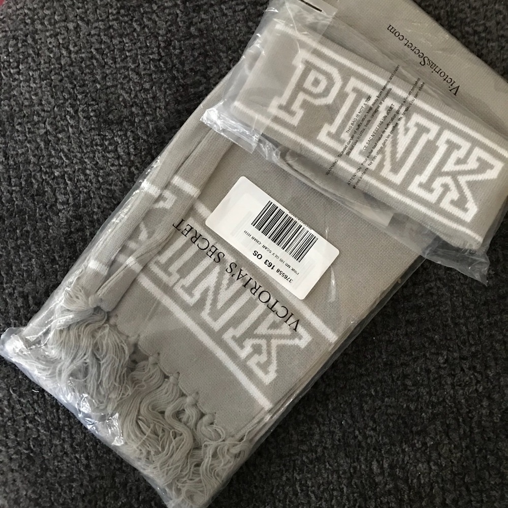 VS PINK scarf, headband and glove bundle