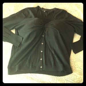 Black Banana Republic Cardigan w/Pleats at bust