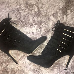 BCBG black suede ankle boots Size 8.5