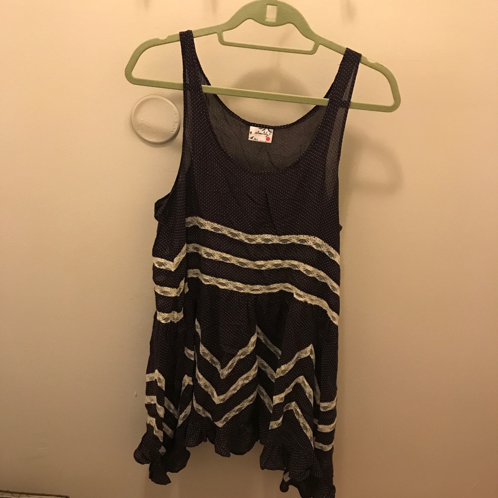 Free People Voile-and Lace Trapeze Slip