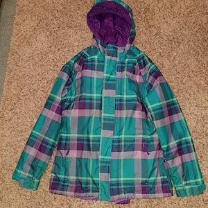 The North Face size L girls Hyvent plaid jacket