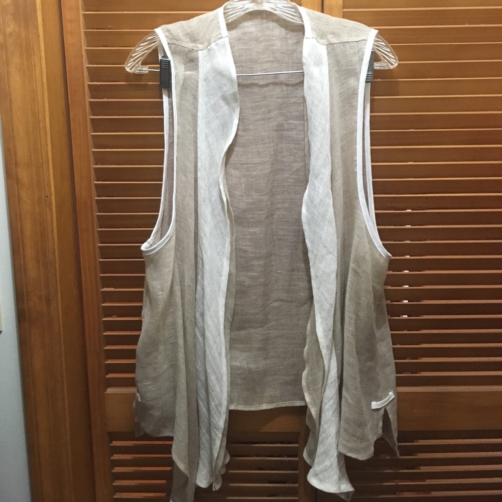 Sleeveless linen  cover up