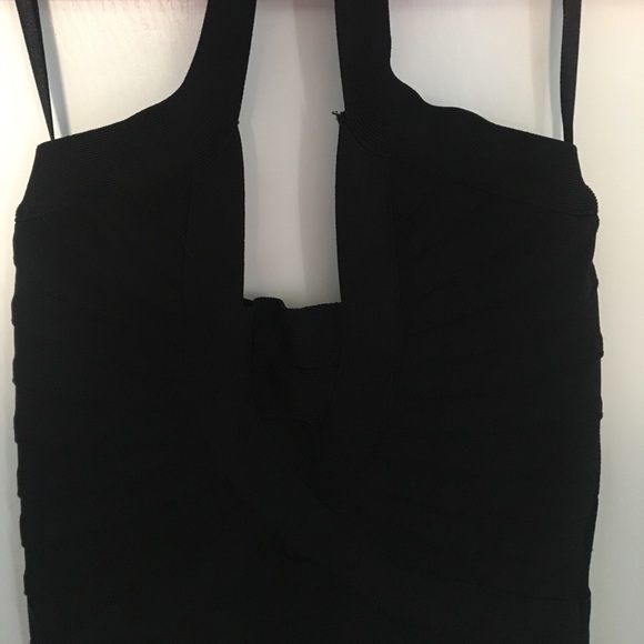 SOLD-Black bodycon halter dress - Picture 2 of 3