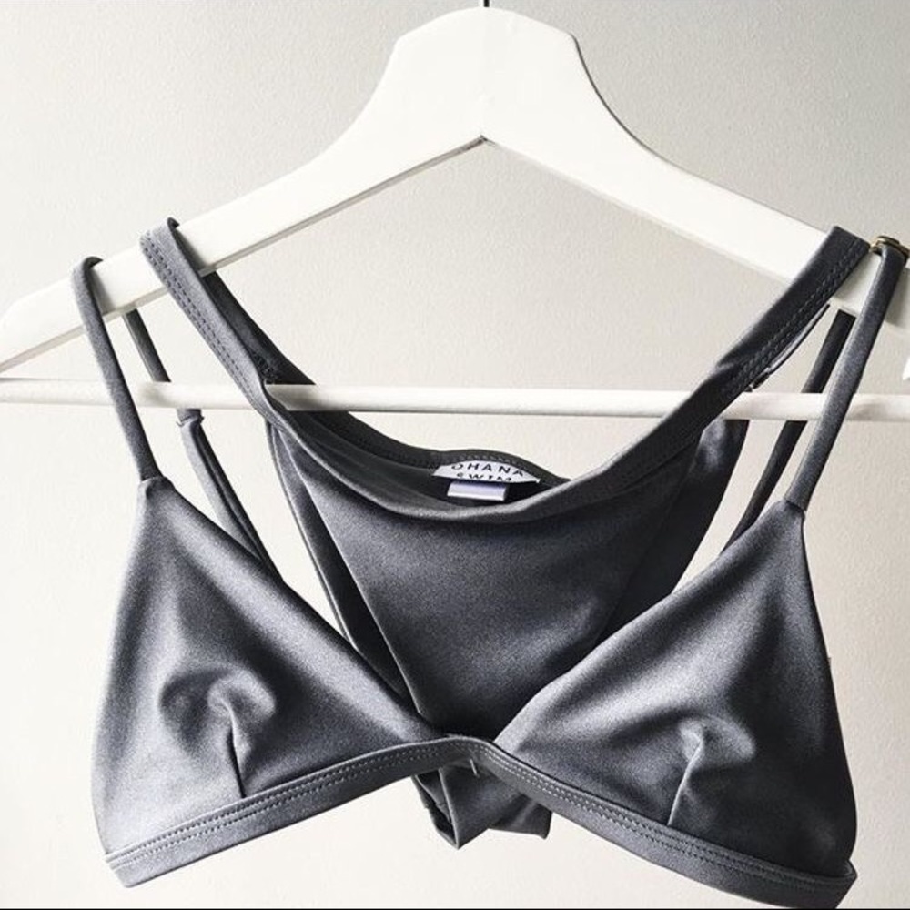 Ohana Swim Metallic Grey Bandit Minimal XS NWOT