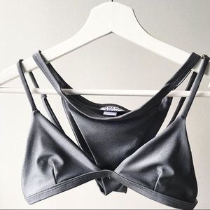 Ohana Swim Metallic Grey Bandit Minimal XS NWOT