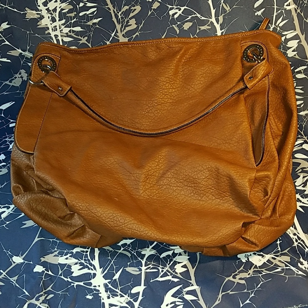 Large Rosetti Cognac Vegan Leather Purse