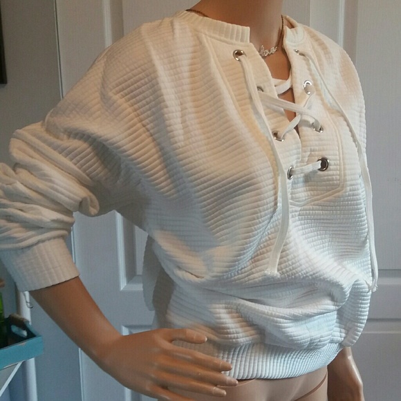 **Best Seller** M/L thick ribbed lace-up sweater - Picture 3 of 7