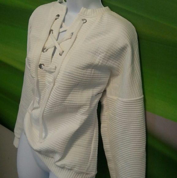 **Best Seller** M/L thick ribbed lace-up sweater - Picture 2 of 7