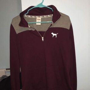 Maroon PINK Quarter Zip