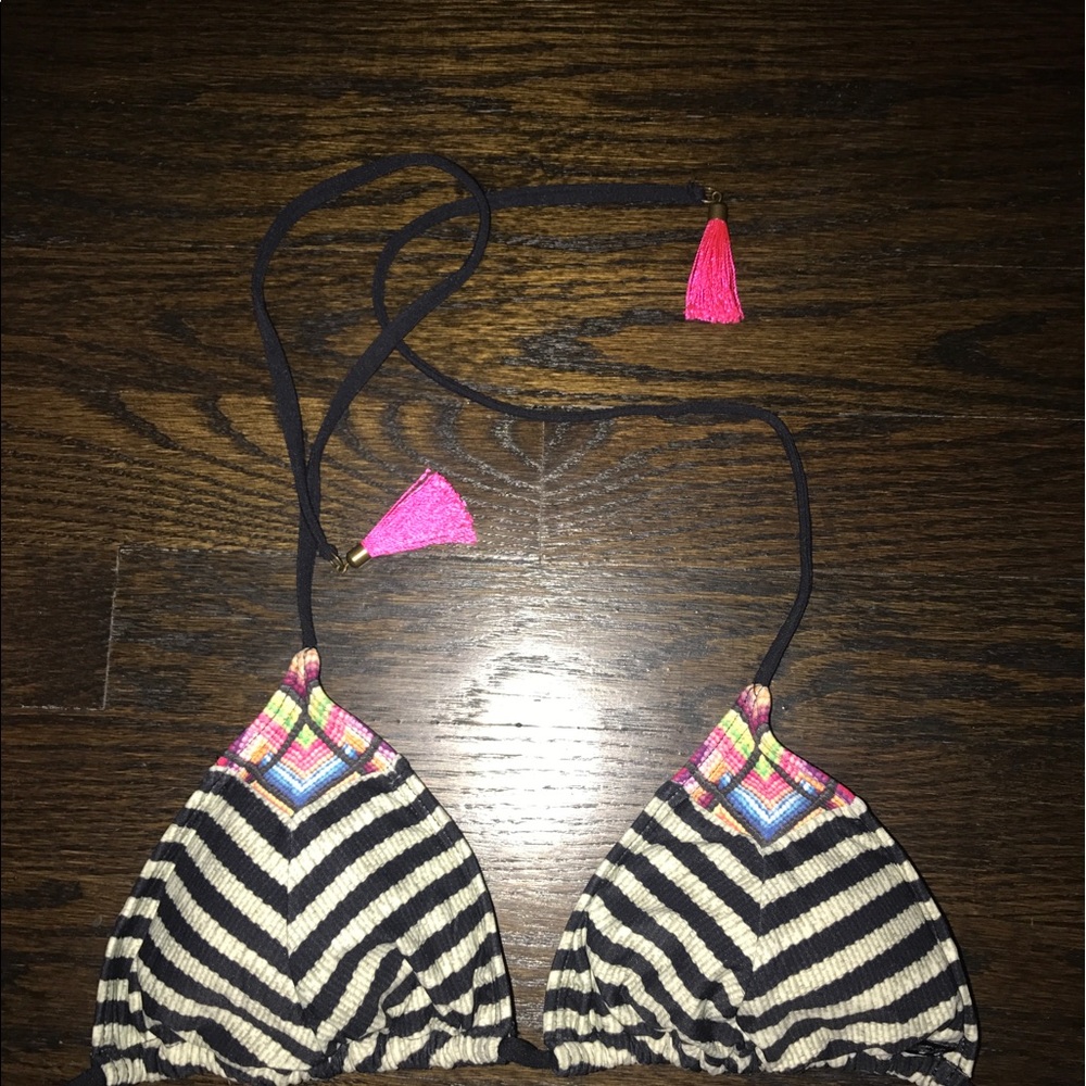 Never worn multi color bikini top