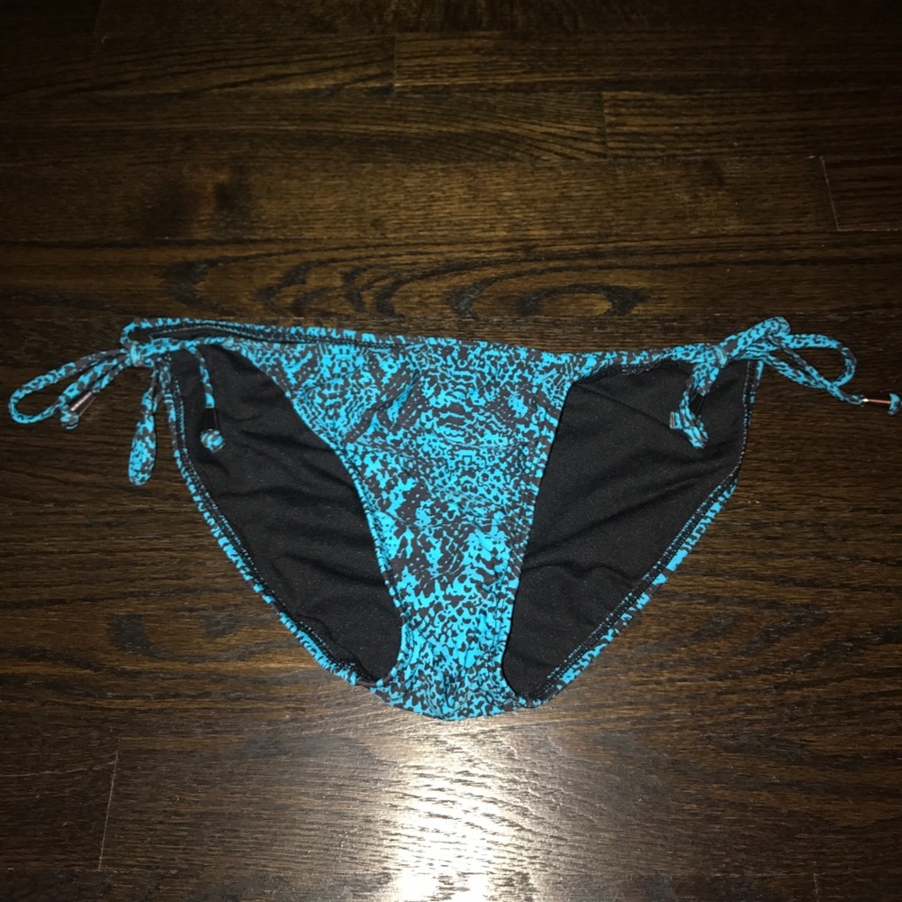 Blue and black bikini bottom