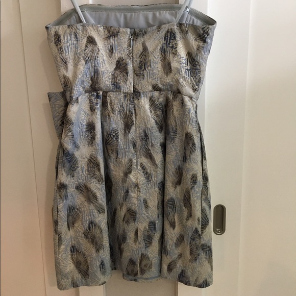 BCBG Max Azaria Blue/grey metallic strapless dress - Picture 2 of 3