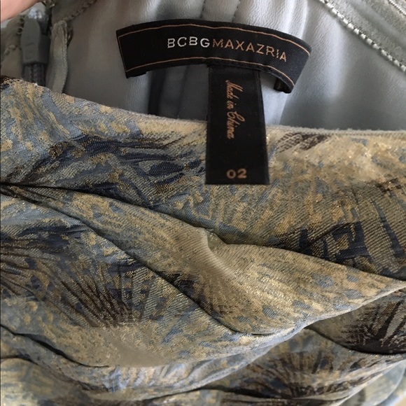 BCBG Max Azaria Blue/grey metallic strapless dress - Picture 3 of 3
