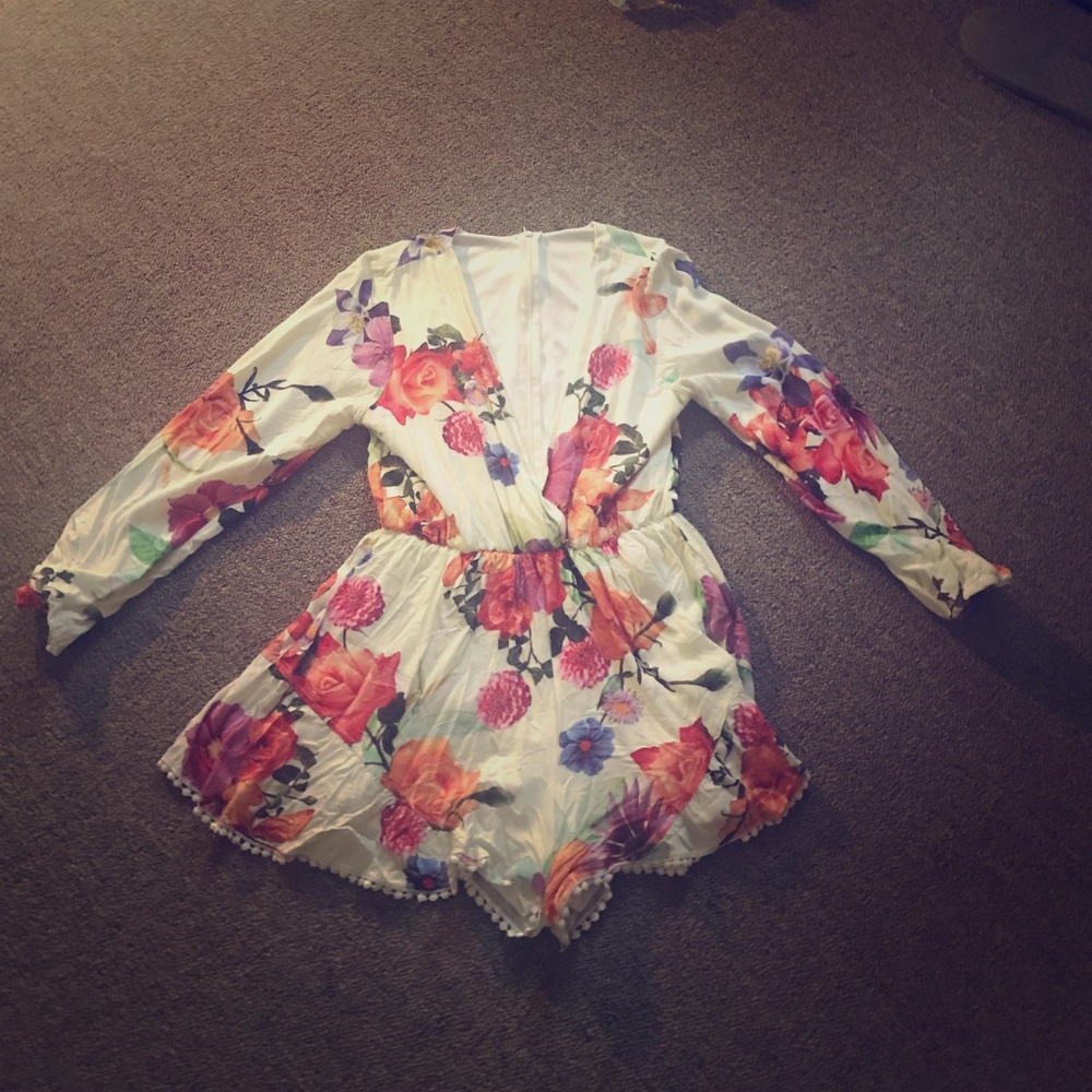 Floral Low Cut Romper