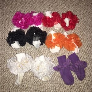 Baby girls lot of frilly socks