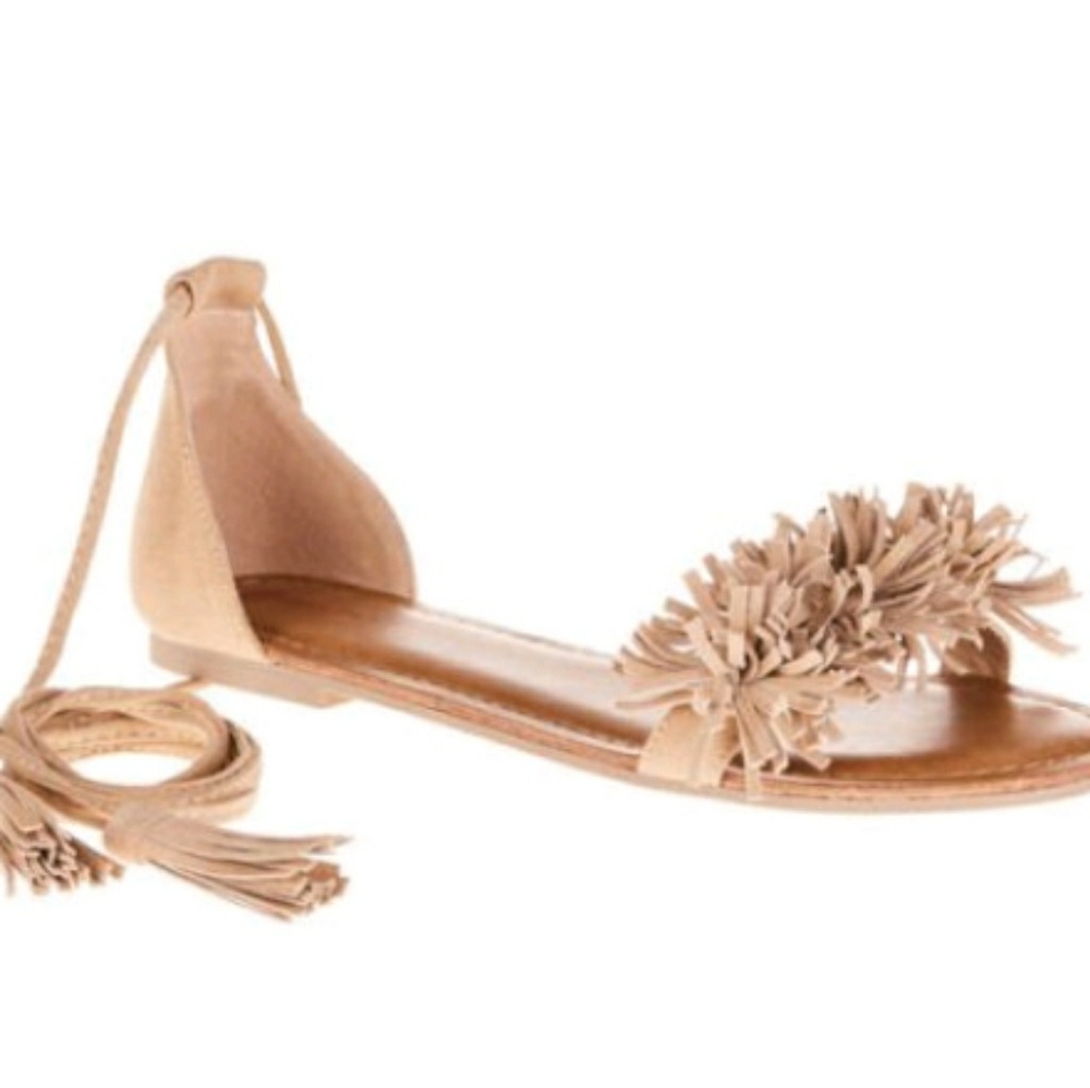 Mossimo lace up Fringe flats