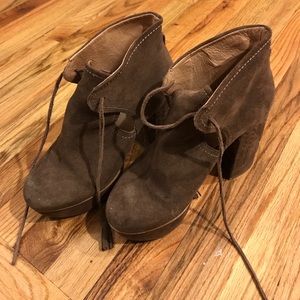 Brown suedes free people platforms heels