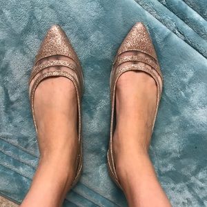 Betsy Johnson Champagne Glitter Flats